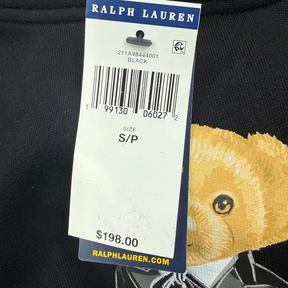 Polo Ralph Lauren Women Size Small Hoodie Black Tuxedo Polo Bear‎ Fleece NWT - Picture 3 of 6